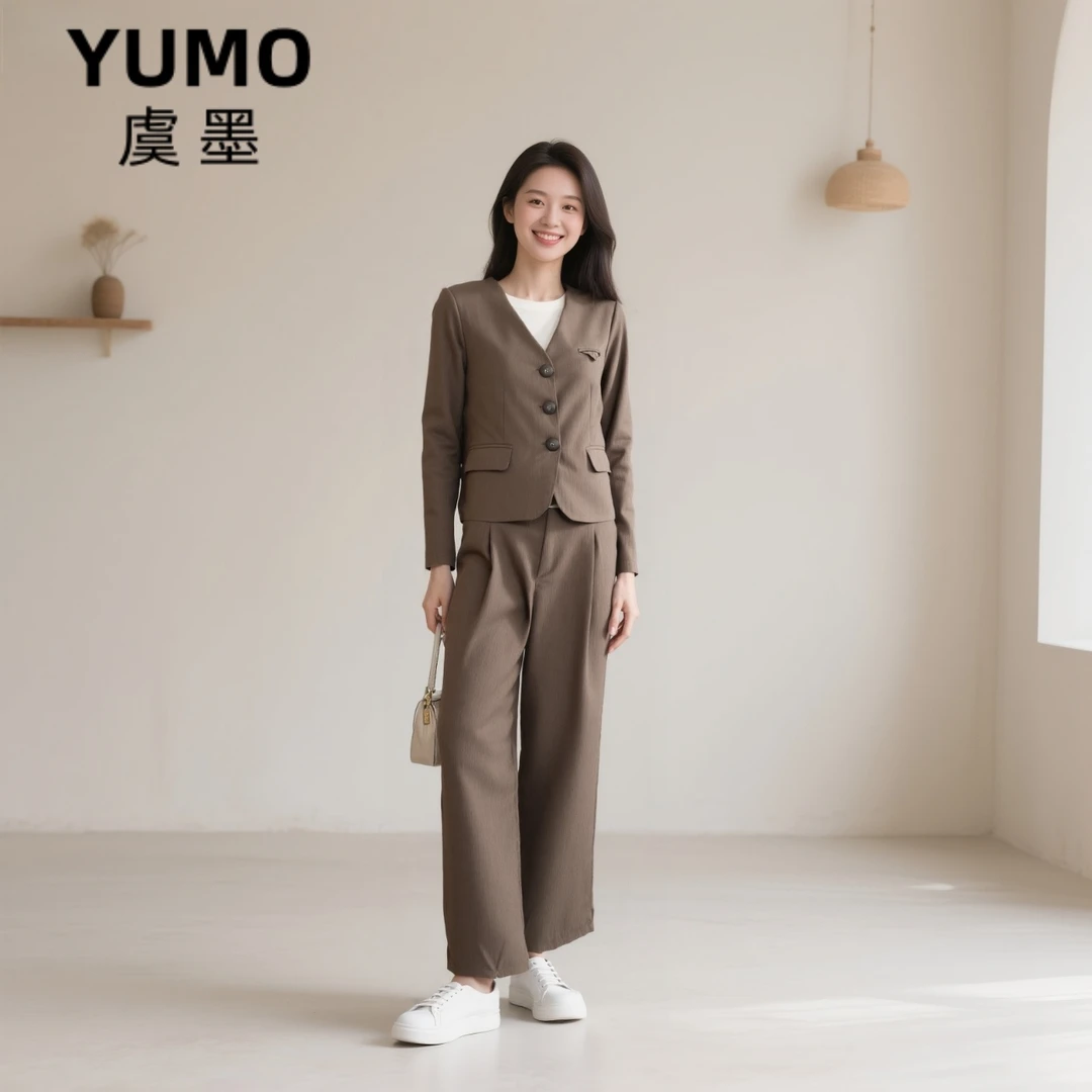 W323时尚套装西装裤子时尚气质休闲通勤
