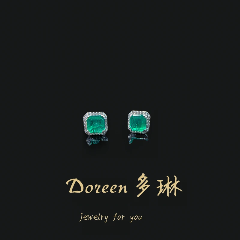 铜合金耳饰 绿色小耳钉NC759