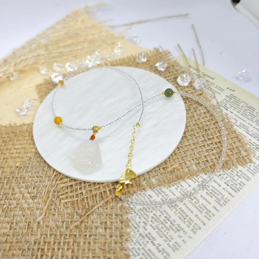 《倚画楼》白玛瑙荔枝冻佛公项链2-18(多样发其一) MY125