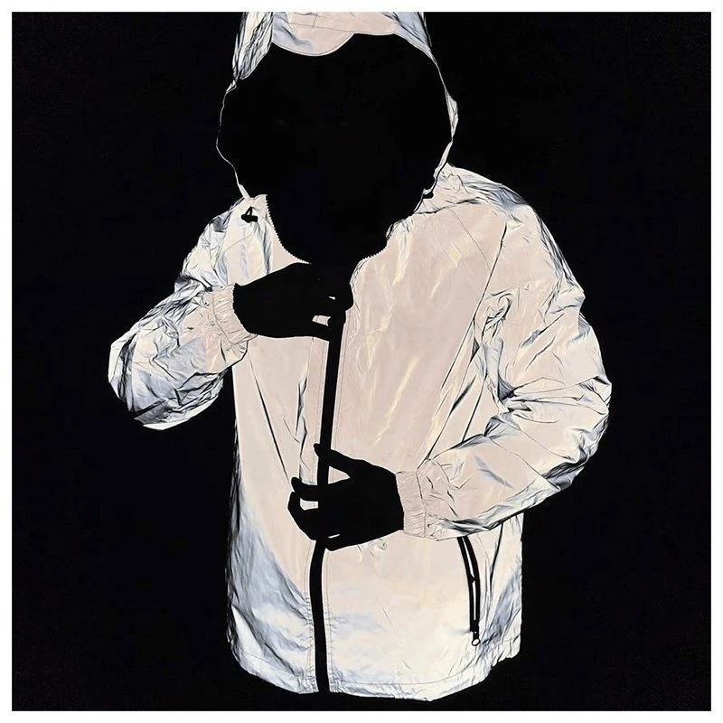 夜间骑行反光衣夹克男亮骚户外运动休闲男防风衣防泼水夜光外套