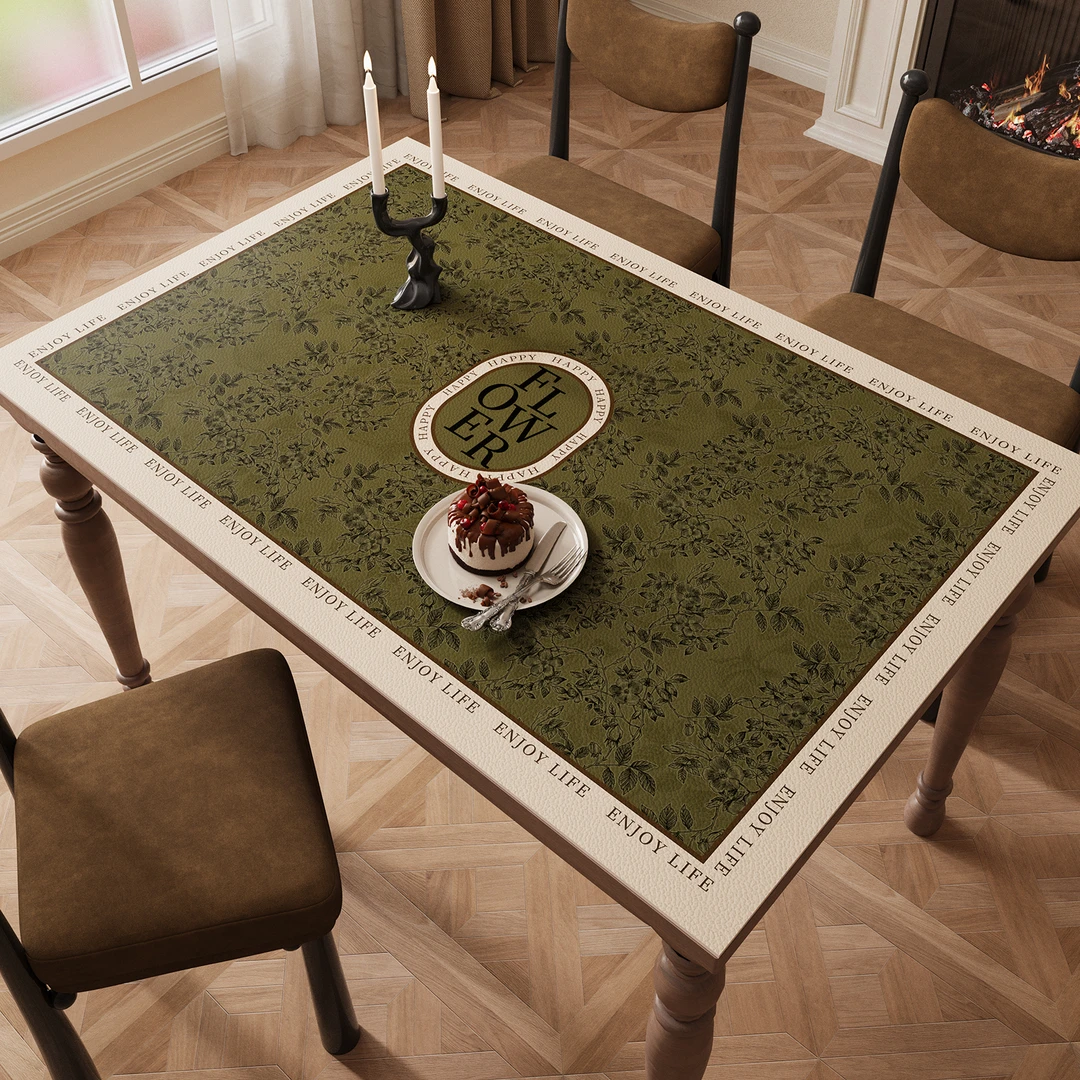 忘忧虫轻奢餐桌垫皮革加厚防水茶几桌布茶室高级免洗耐脏台面垫