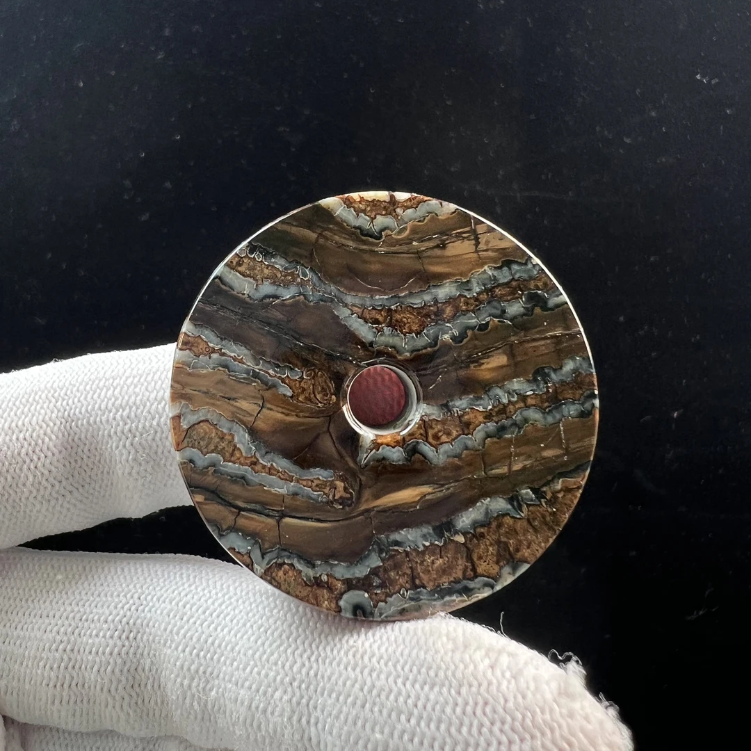 N1833天然猛犸牙 臼齿平安扣 40.6*9.6mm支持鉴定 假一罚四