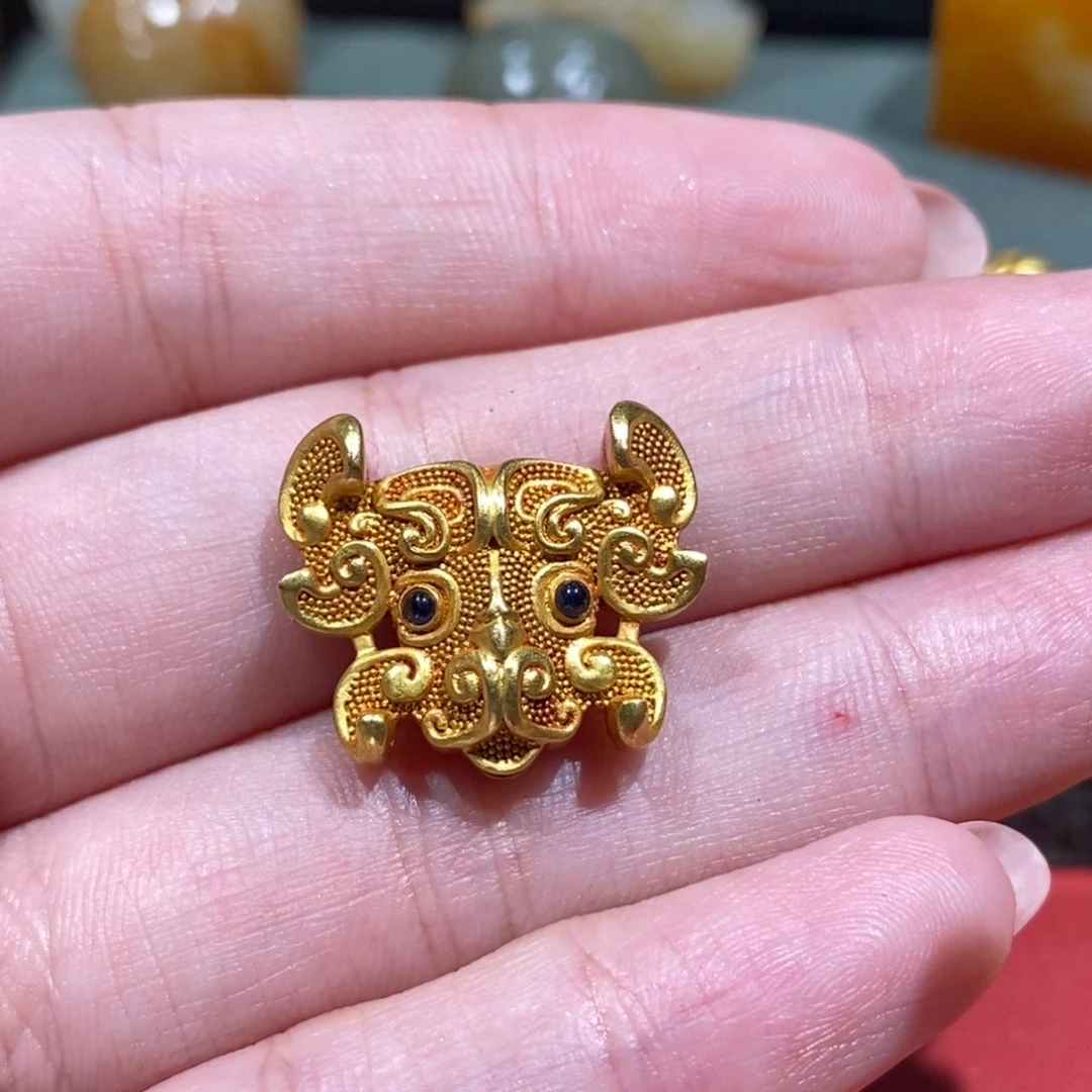 两***7饕餮黄色金子色珠盘