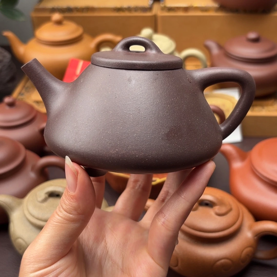 紫砂茶壶特练紫泥子冶石瓢  230 高微