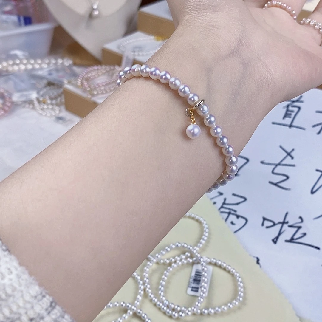 银S925镶嵌手绳淡水珍珠