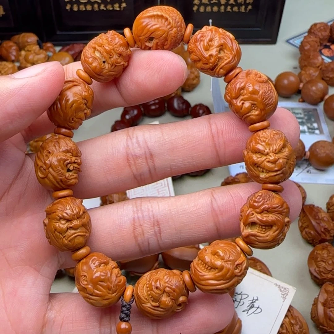 【闪购商品】橄榄核手串/手链纯手工雕刻1.4生肖恶僧