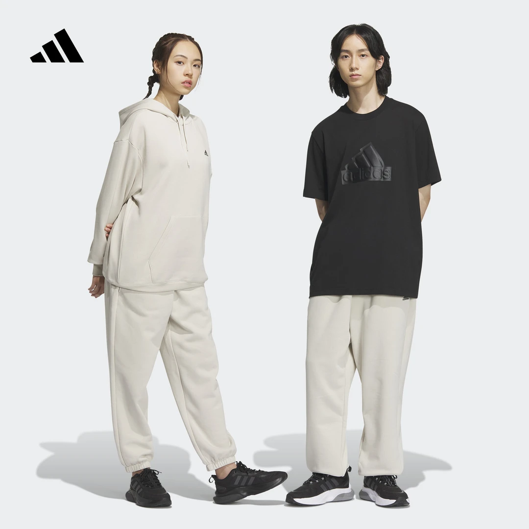 阿迪达斯官方 情侣加绒加厚舒适束脚运动裤男女秋季adidas IV7602