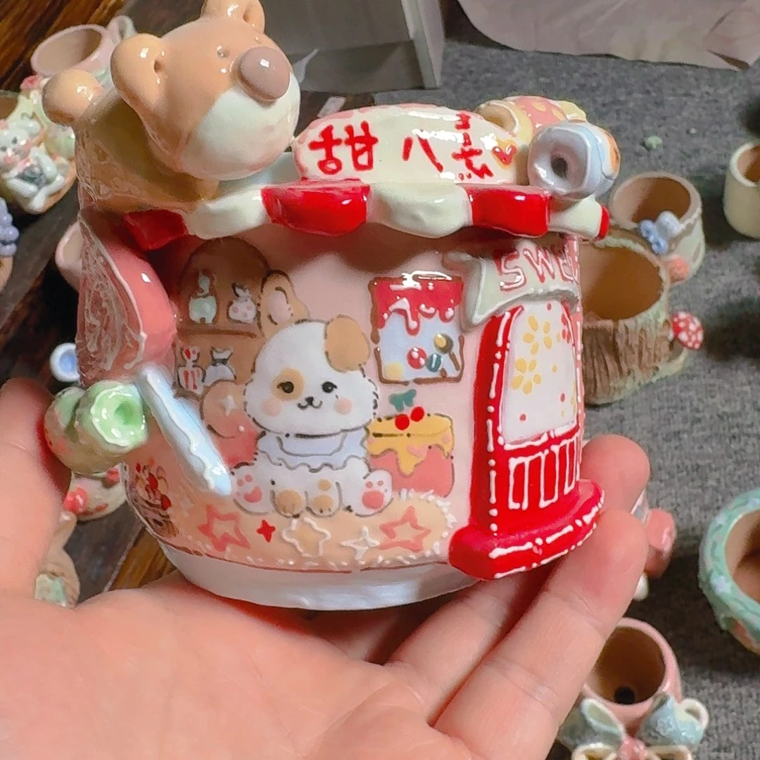 老梧家的手工陶瓷多肉花盆