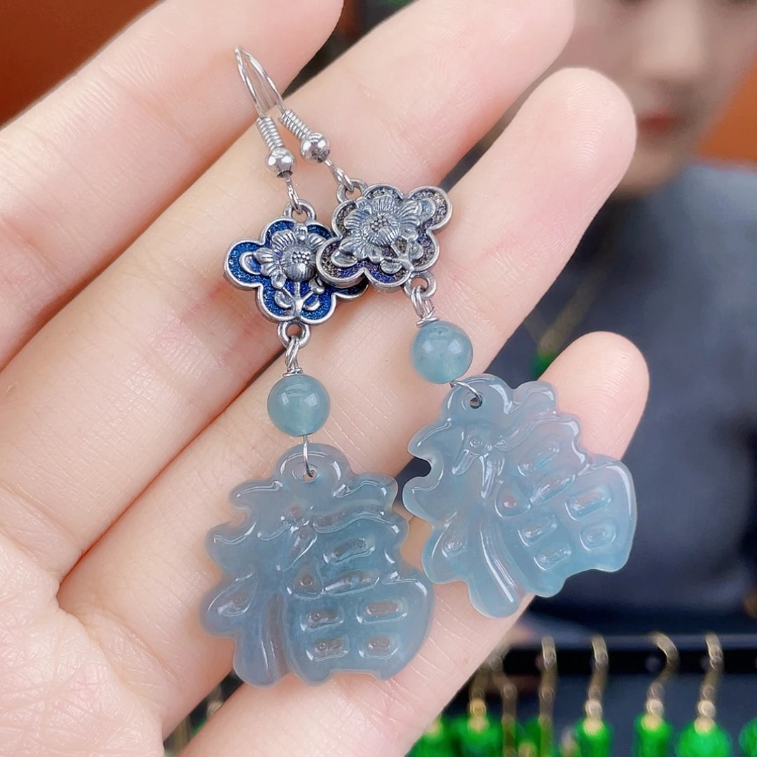 翡翠未镶嵌耳饰饰品