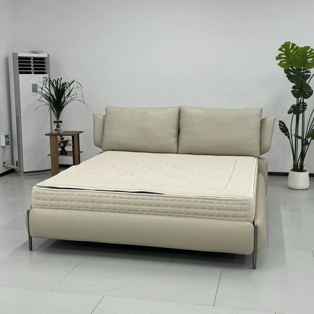 长风T-981 蝴蝶皮艺床 意式极简 主卧大床 实木框架 大气时尚