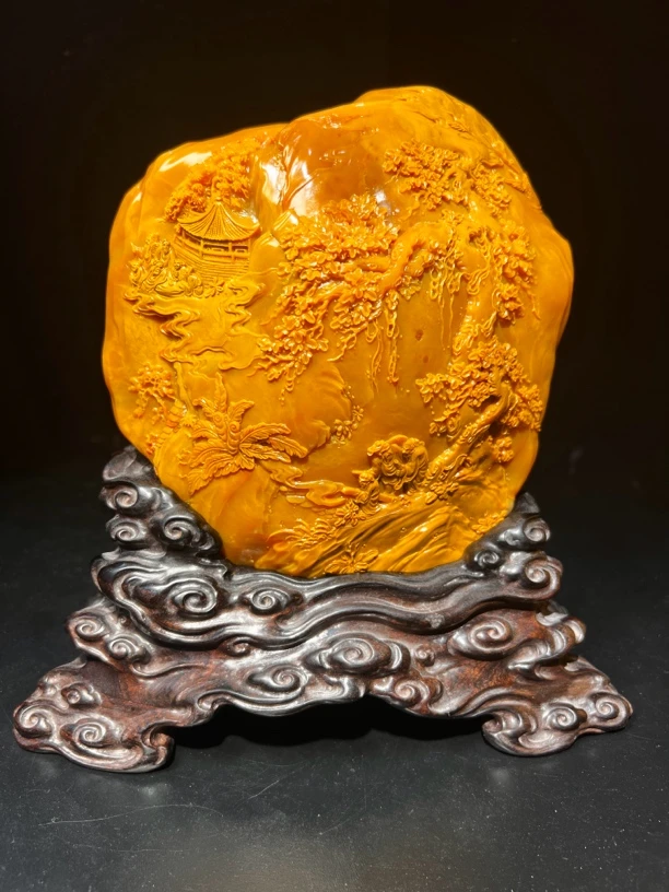 北部田黄（香山访友）雅玩 尺寸：17/18/9cm 重量：3277克