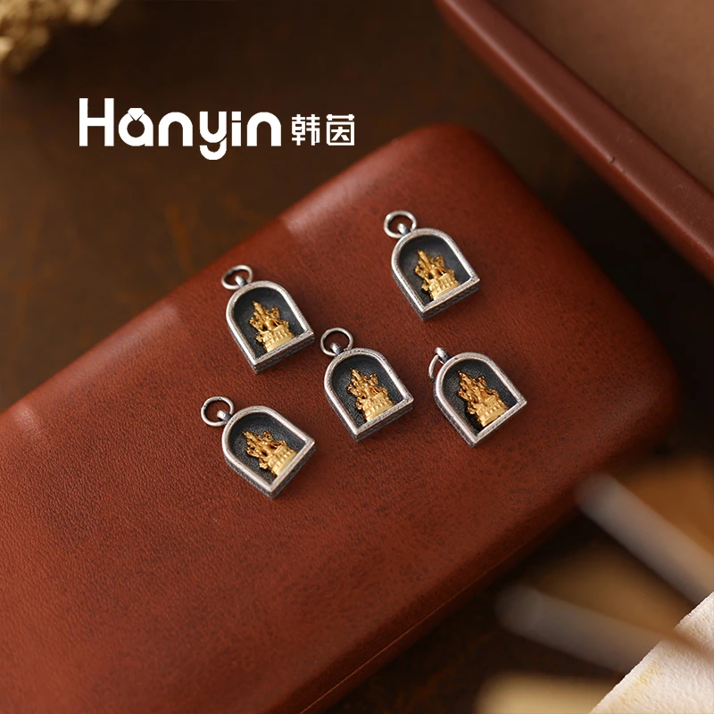 吊坠925银 单吊坠！高定轻奢黄财神撞色吊坠时尚精致饰品