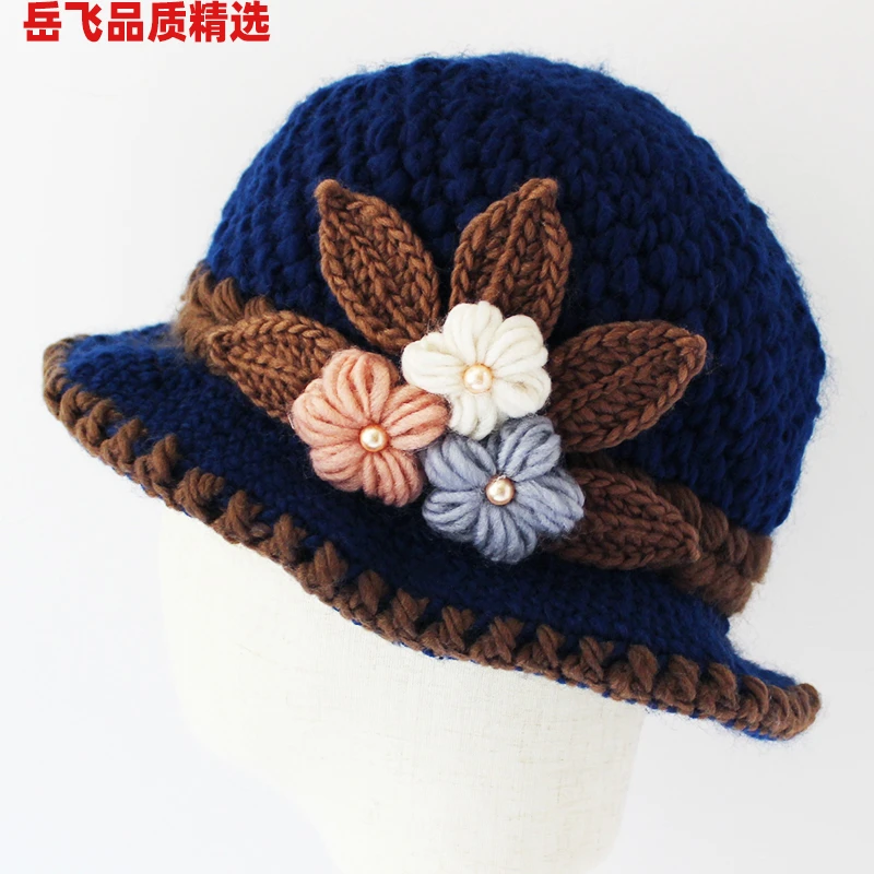 2025中老年妈妈帽子女冬天加绒厚保暖帽针织毛线帽奶奶老太太棉帽