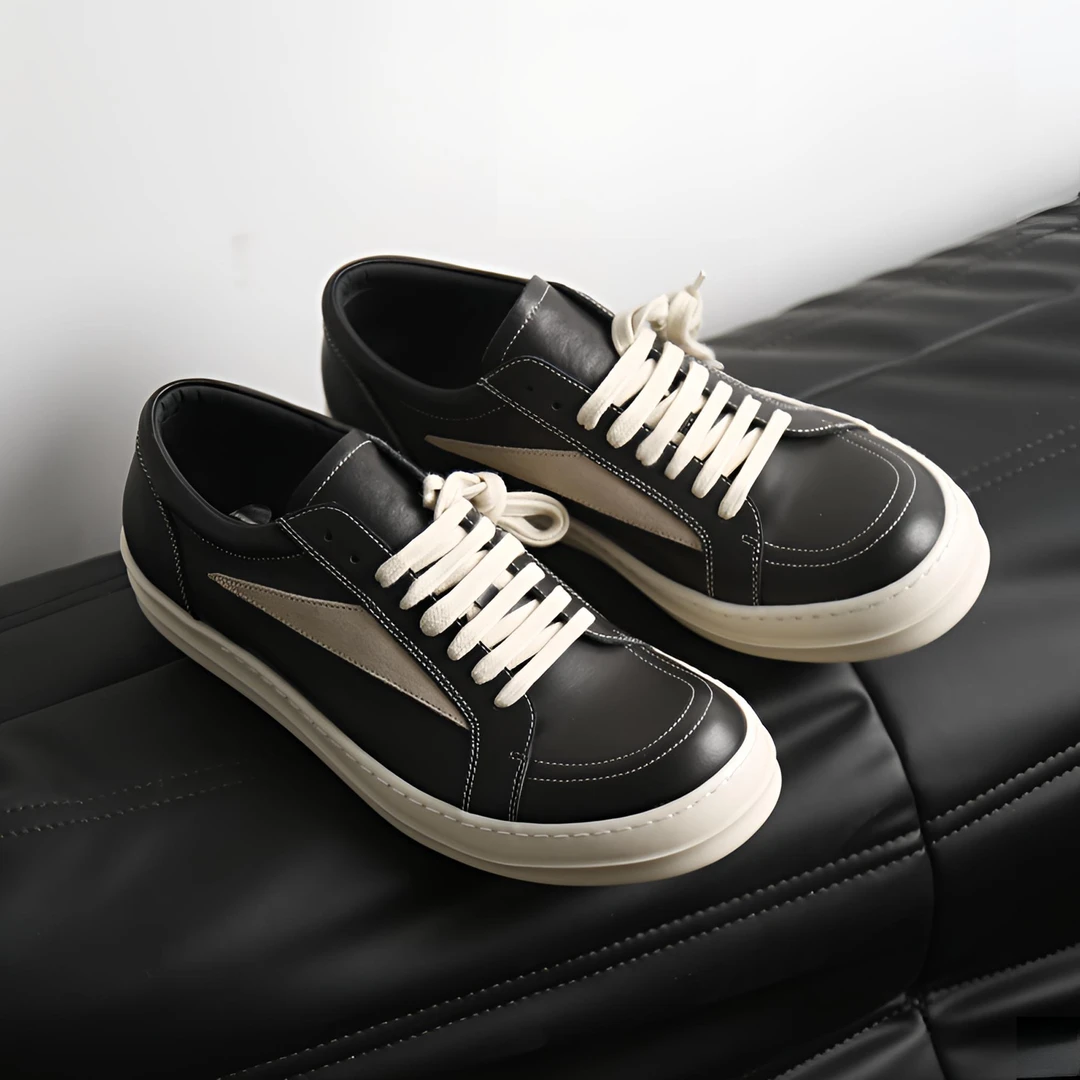 侵权款自主ro小众高街新款真皮复古厚底增高低帮系带男板鞋鞋子