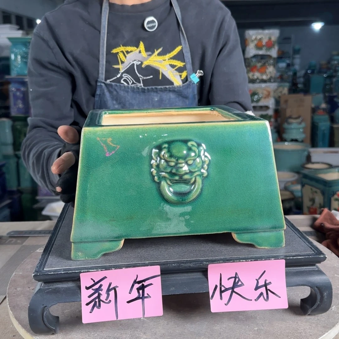 一风堂石湾花盆。釉裂微瑕