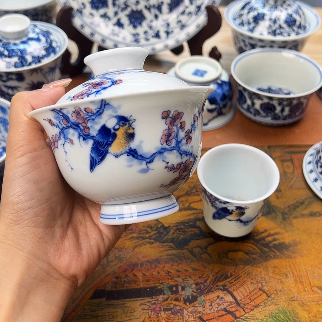 杯景德镇手绘盖碗