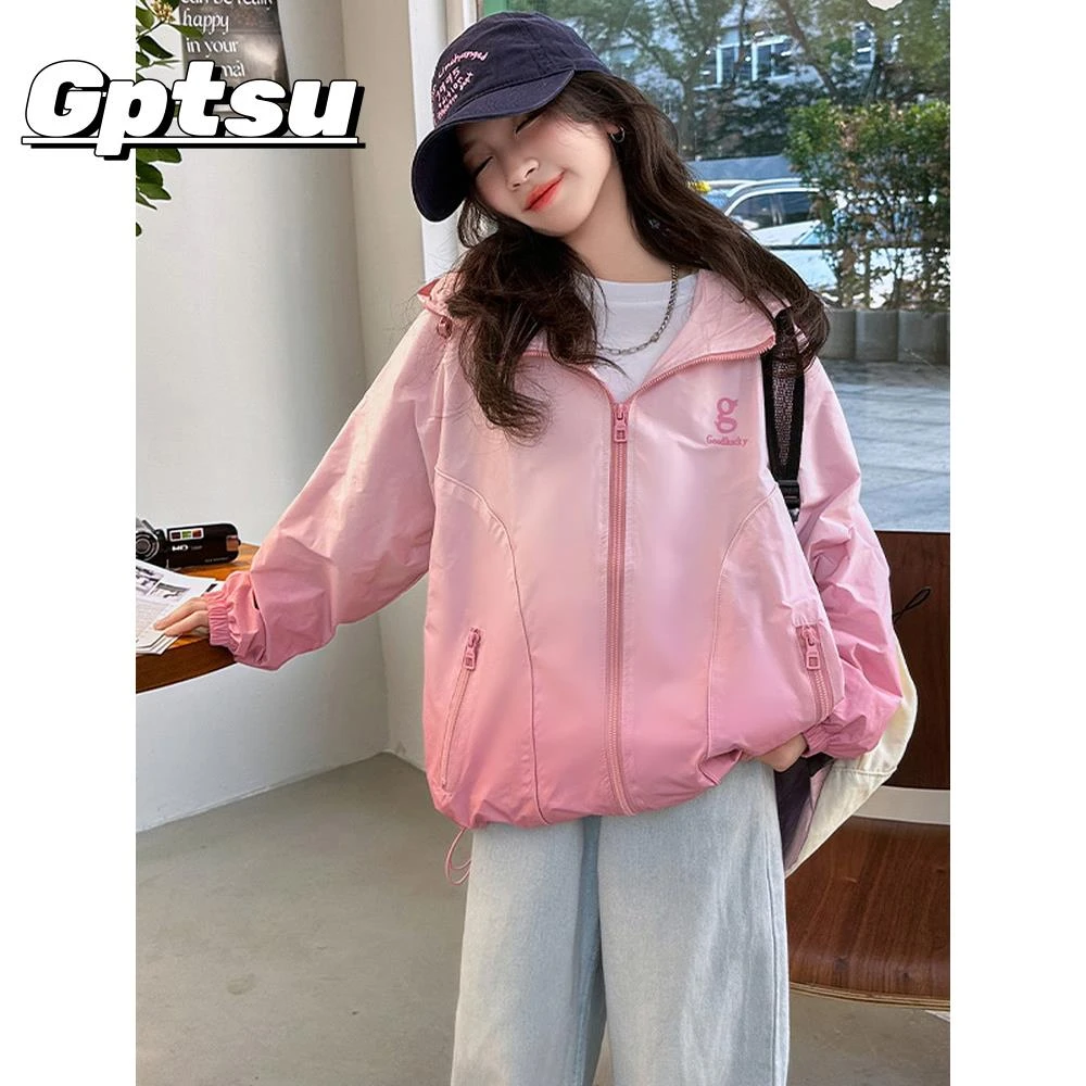 GPTSu童装女童冲锋衣儿童外套春秋款女孩秋装户外洋气上衣秋季潮