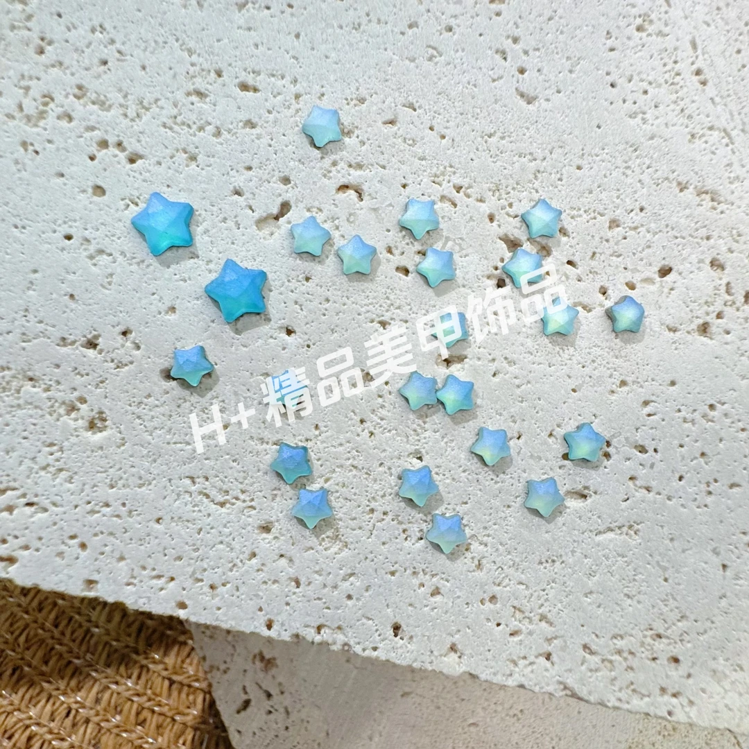 【H+】4m仿华平底磨砂五角星时尚潮流新款美甲钻饰品DIY