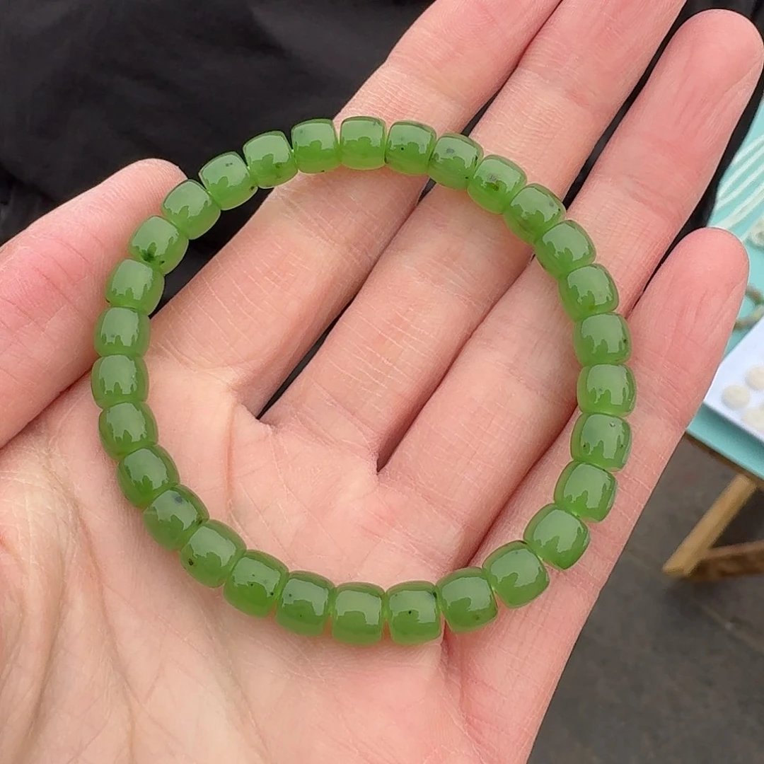 和田玉手串未镶嵌35小杨卡7左右