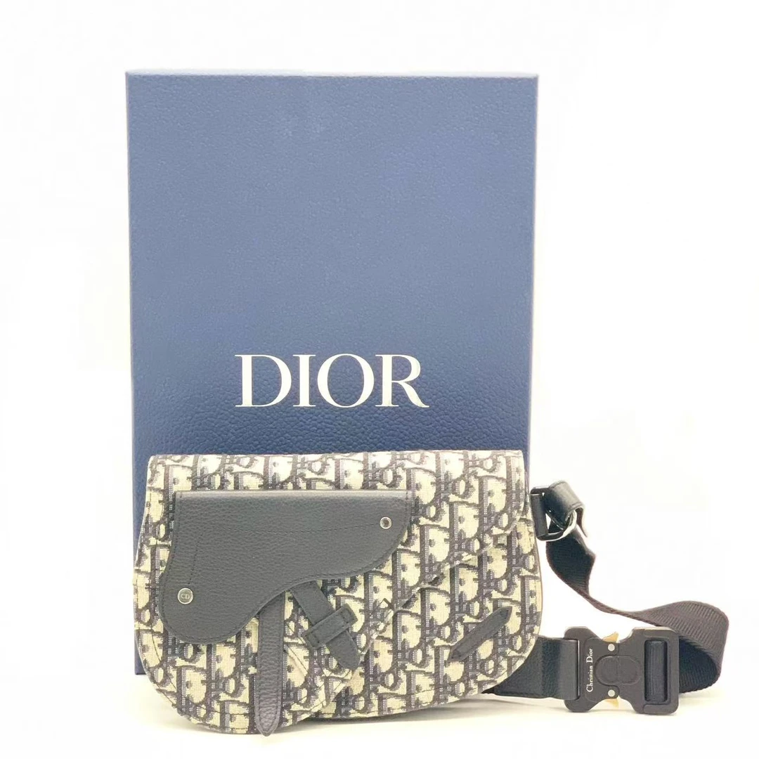 95新 DIOR/迪奥 【安则专属】蓝老花马鞍邮差包