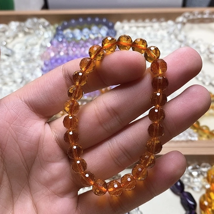 非金属卡8mm刻面老姜黄