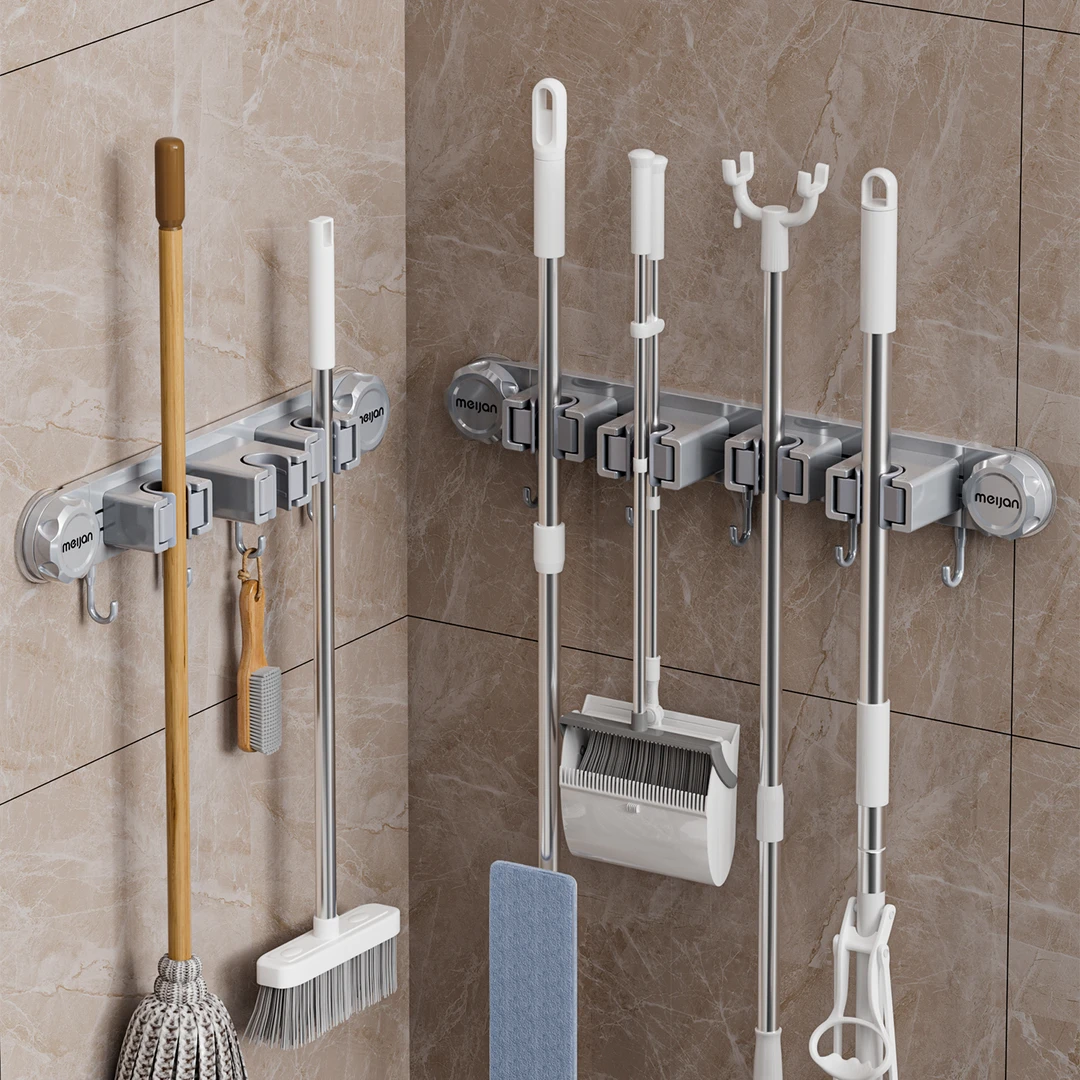 吸盘拖把壁挂夹扫把拖布免打孔挂钩固定神器卫生间浴室门后置物架