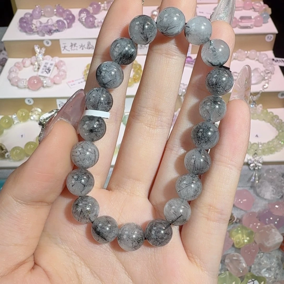 水晶手串未镶嵌黑发晶