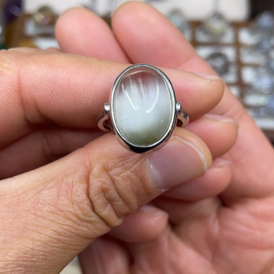 【闪购商品】银S925镶嵌珠宝半成品水晶戒指