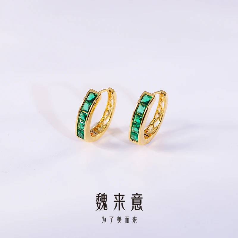 【魏来意】镀K金 潮流街头百搭耳环-16*2mm