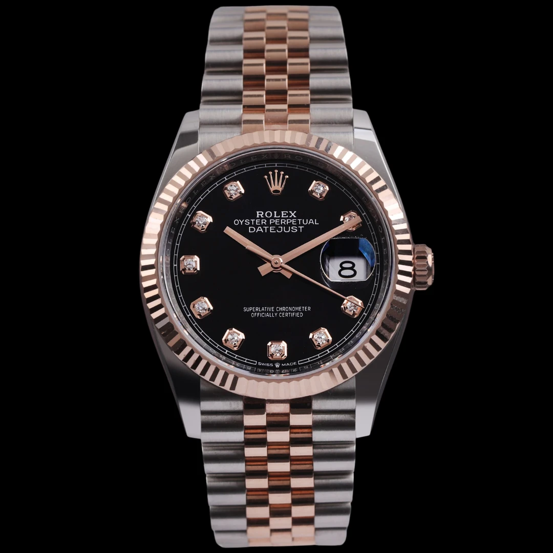 95新 Rolex/劳力士 日志126231自动机械36mm黑盘钻刻有卡无盒