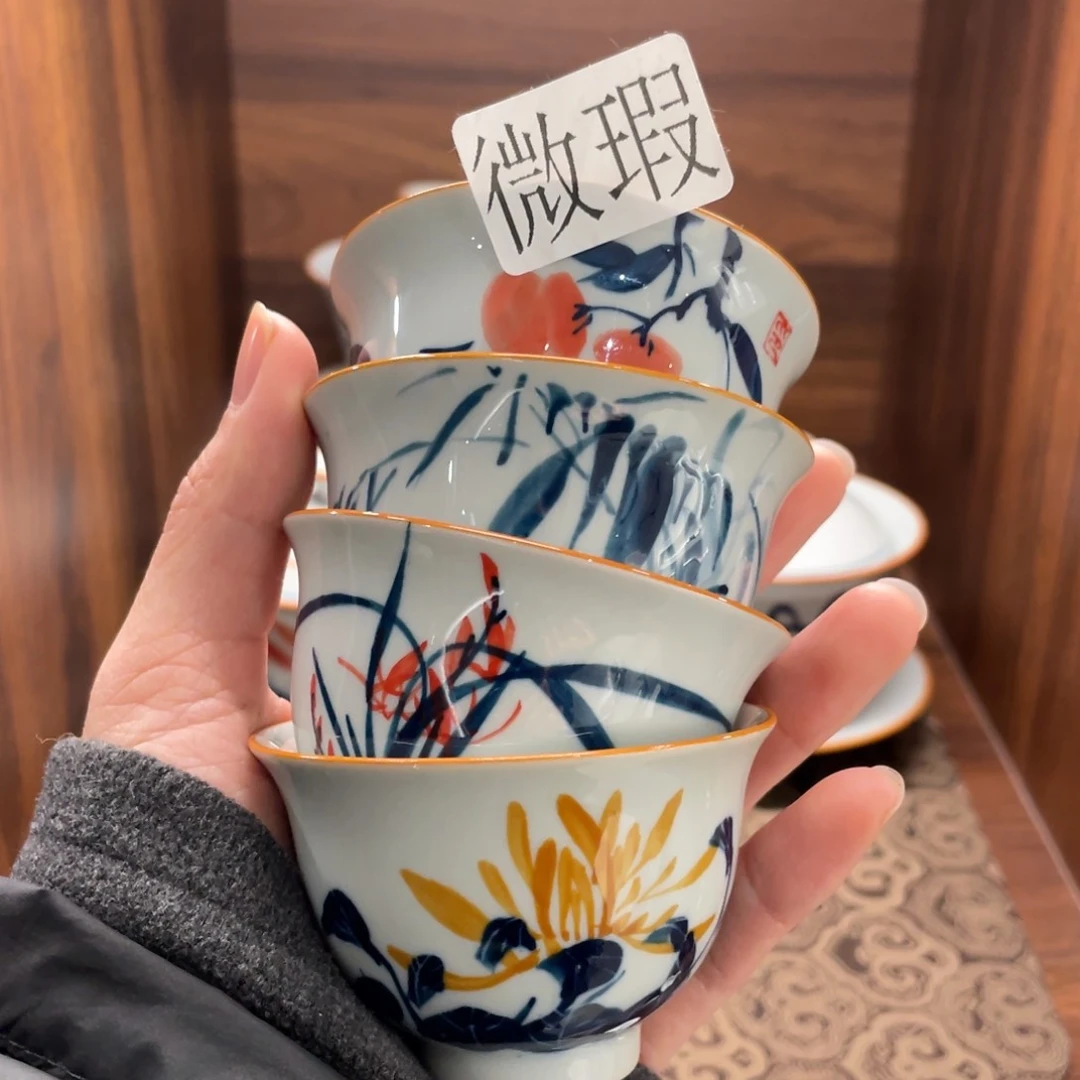 微瑕釉下彩纯手绘