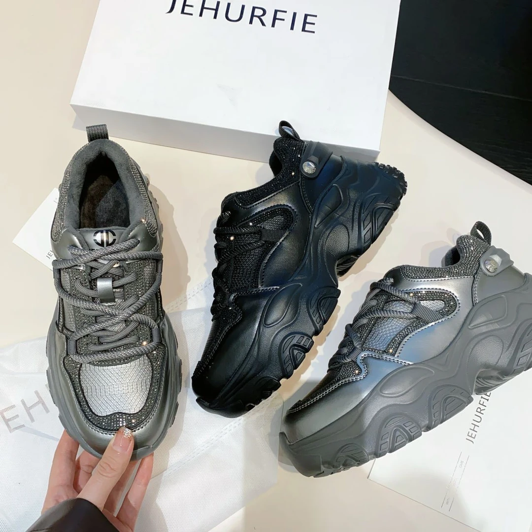 【天邑严选】奢华钻时尚百搭透气老爹鞋AB23719