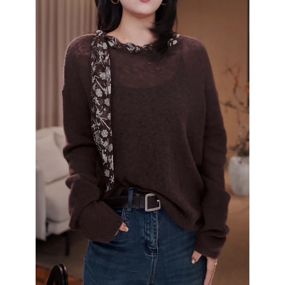 软糯慵懒风好看长袖针织衫女2025秋季新款气质减龄美拉德百搭毛衣