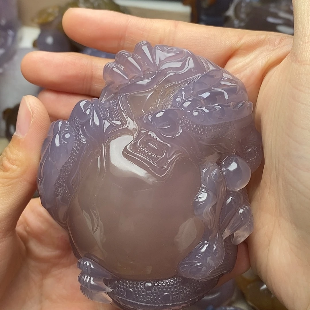 紫***来玛瑙/玉髓未镶嵌摆件