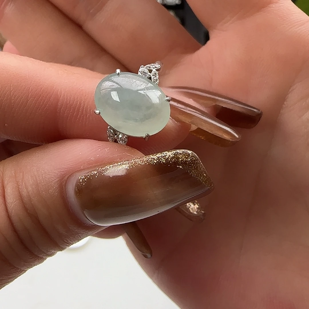 翡翠银S925镶嵌戒指