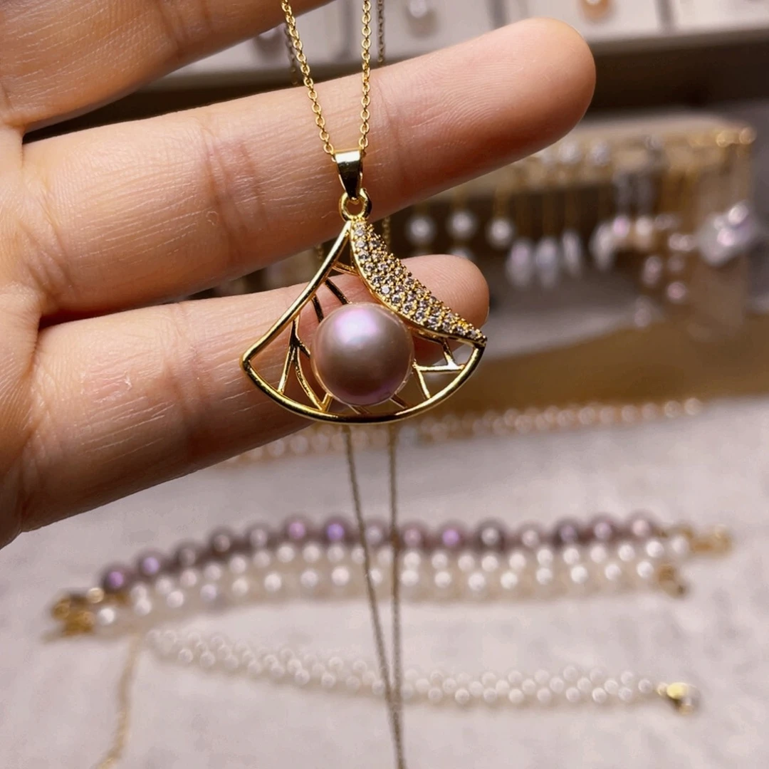 银S925镶嵌淡水珍珠珍珠首饰