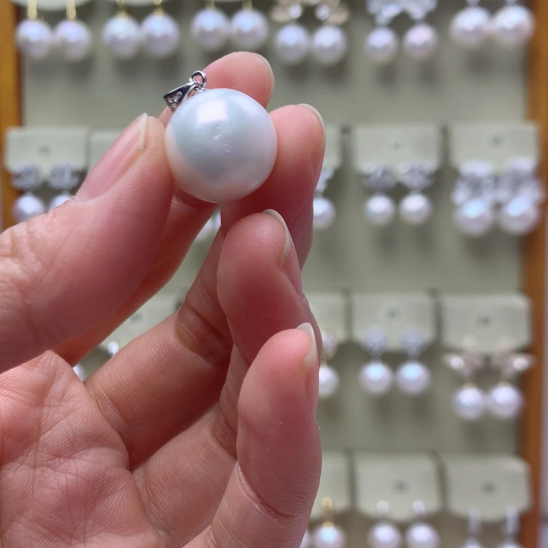 淡水珍珠耳饰银S925镶嵌?****鱼1939