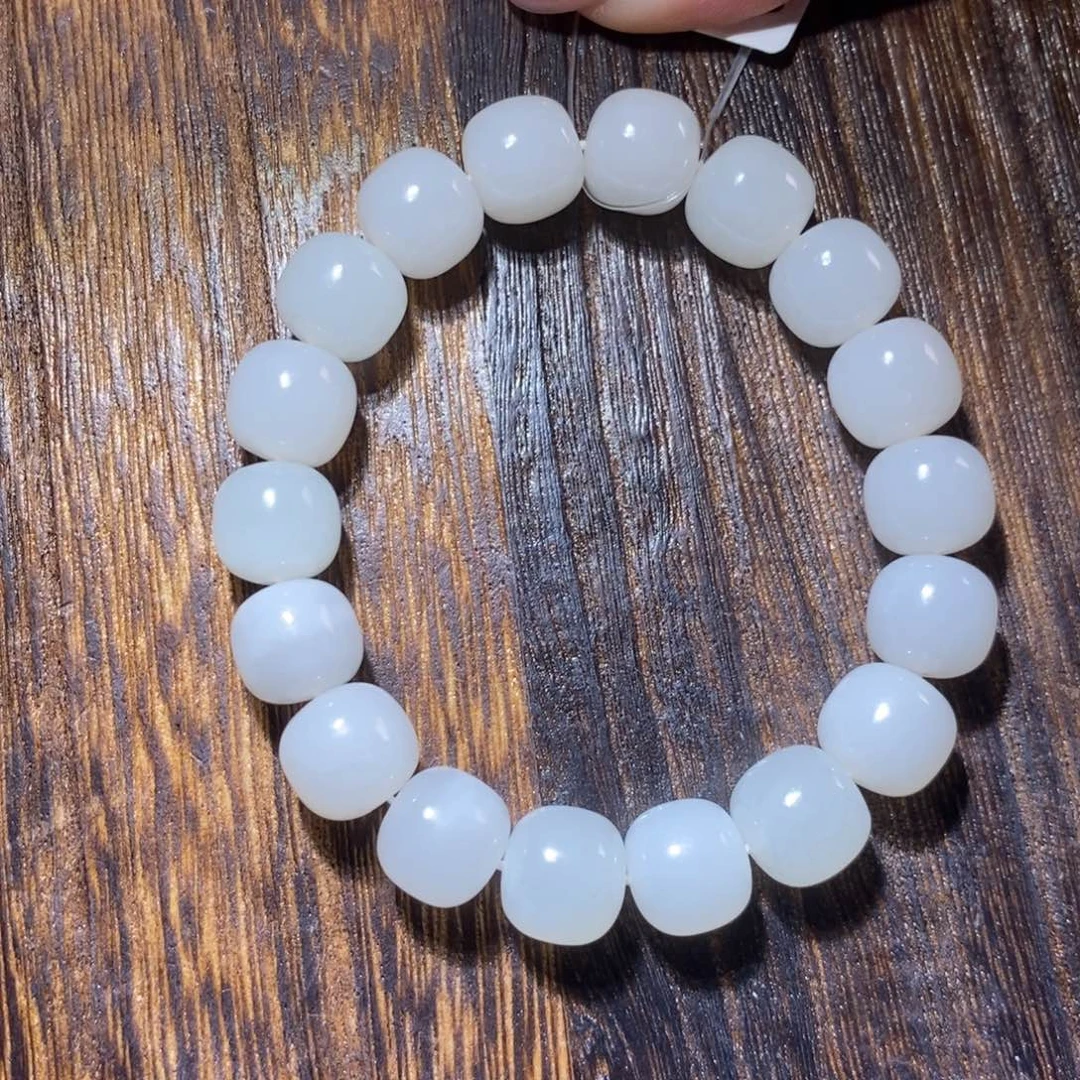 和田玉手串未镶嵌卡12老型微瑕