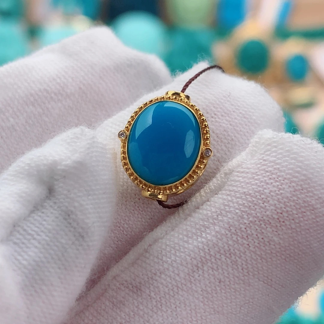 18K金镶嵌绿松石配饰