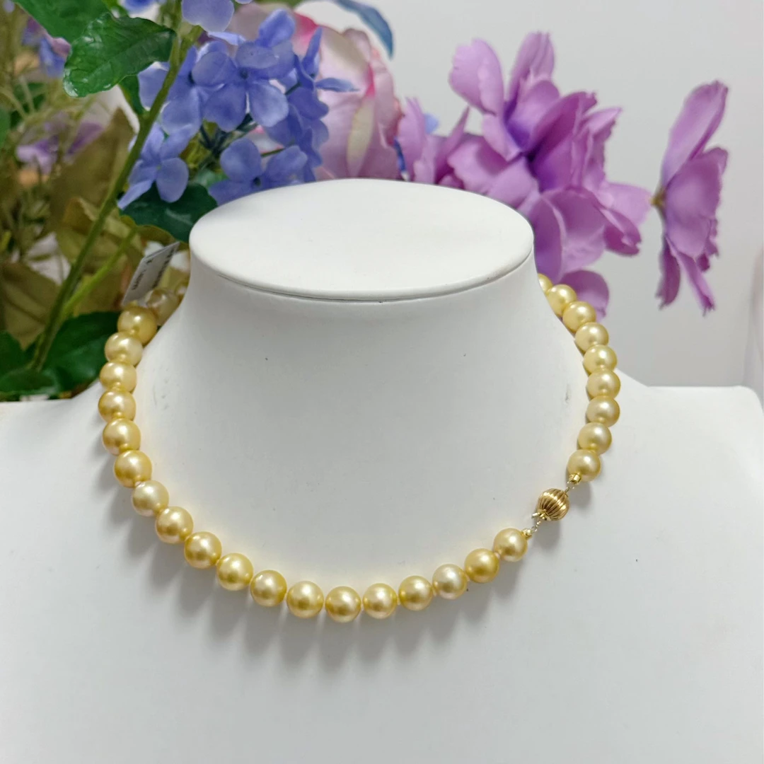 【XA】南洋金珠项链 9-12mm14K金X819
