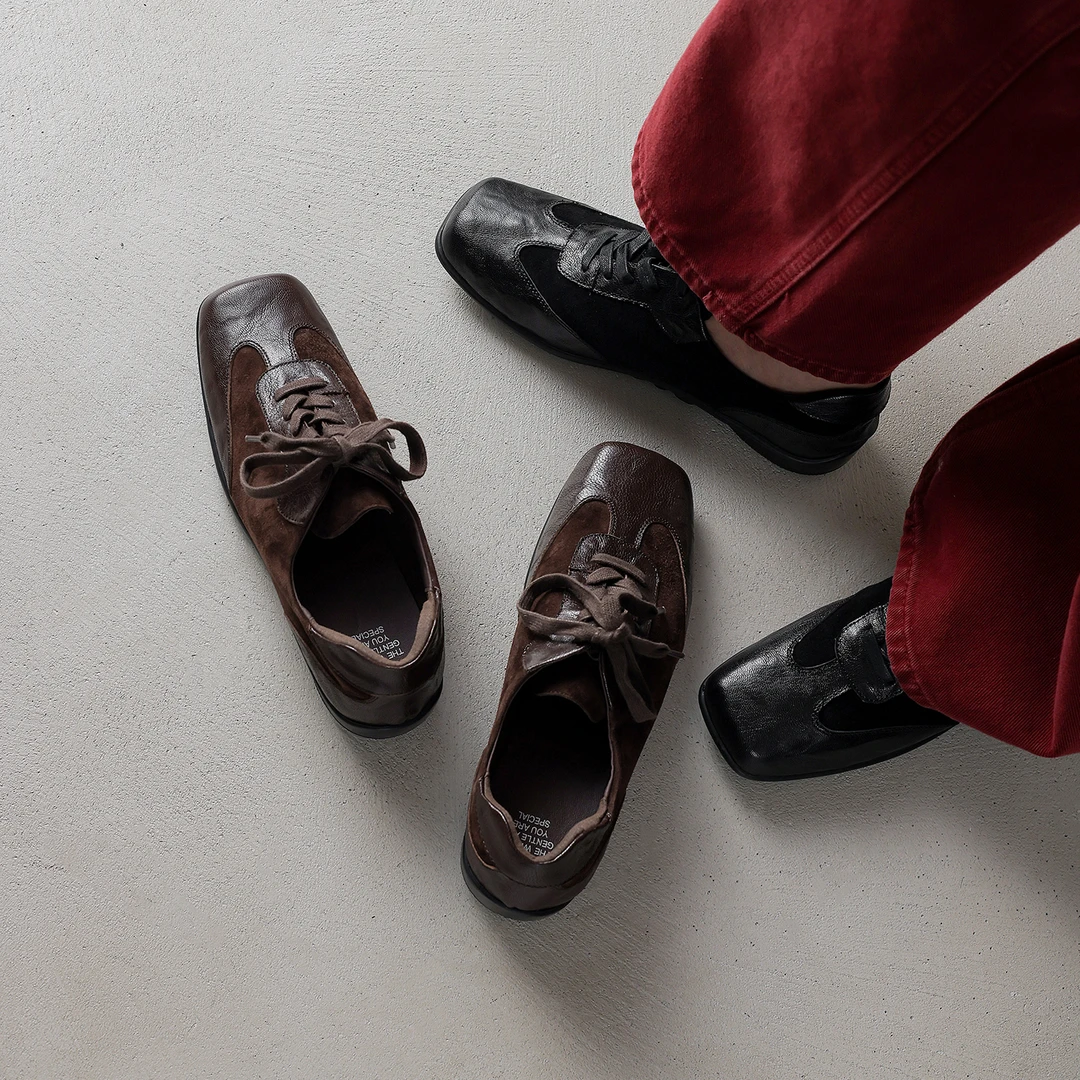 Sheriley77小众百搭增高粗跟低帮秋季方头时尚单鞋舒适休闲