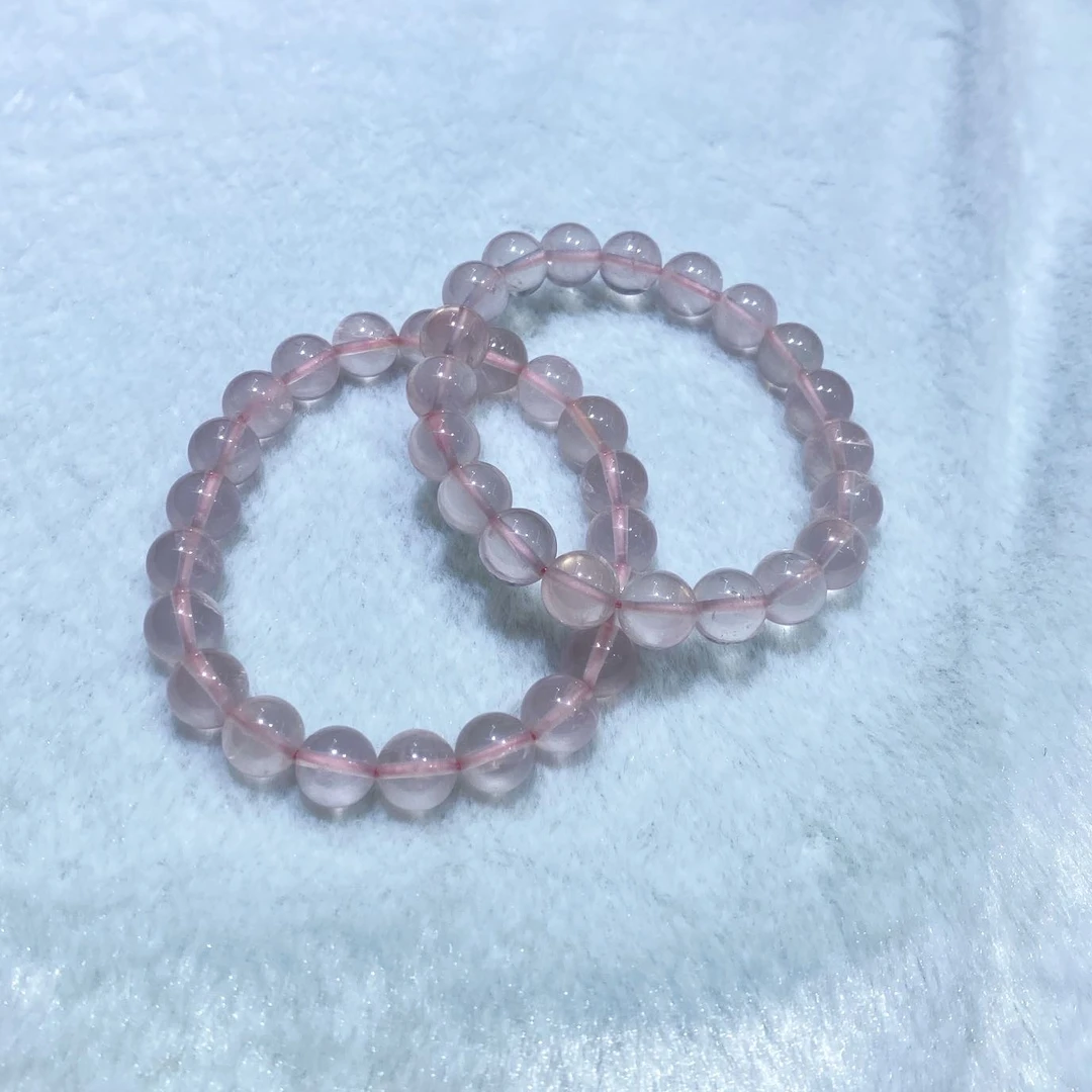 【小宝珠宝】27 T09451-斯里兰卡-星光粉单圈手串-多样性发一件-9mm