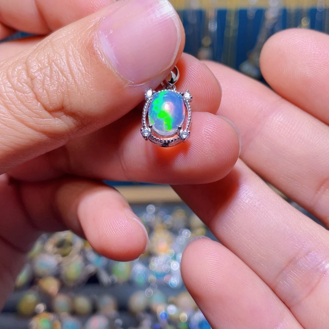 欧泊吊坠）银S925镶嵌