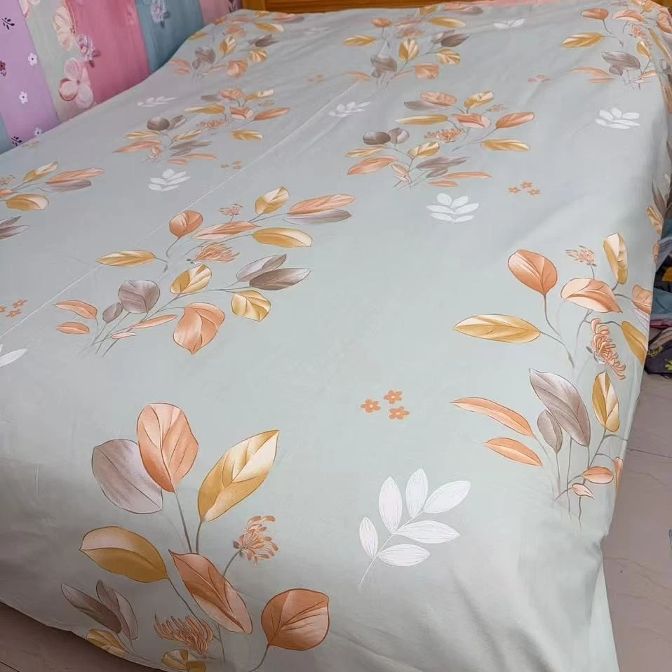 全棉澳绒超柔加厚床单被套[加厚树叶绿]