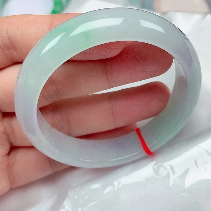 翡翠未镶嵌手镯58～59冰飘绿手镯