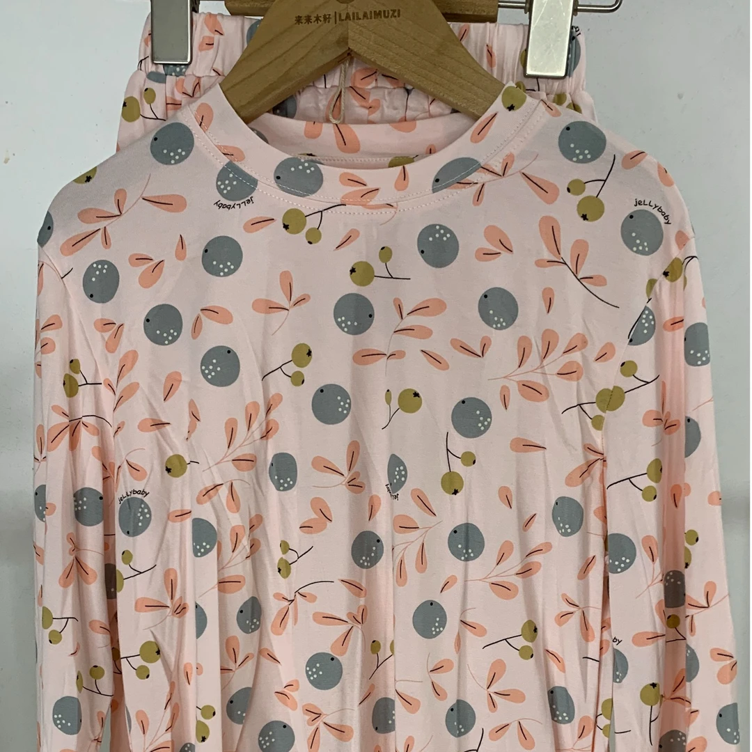 新款春季打底套装秋衣秋裤好穿男童女童针织长袖印花秋衣裤