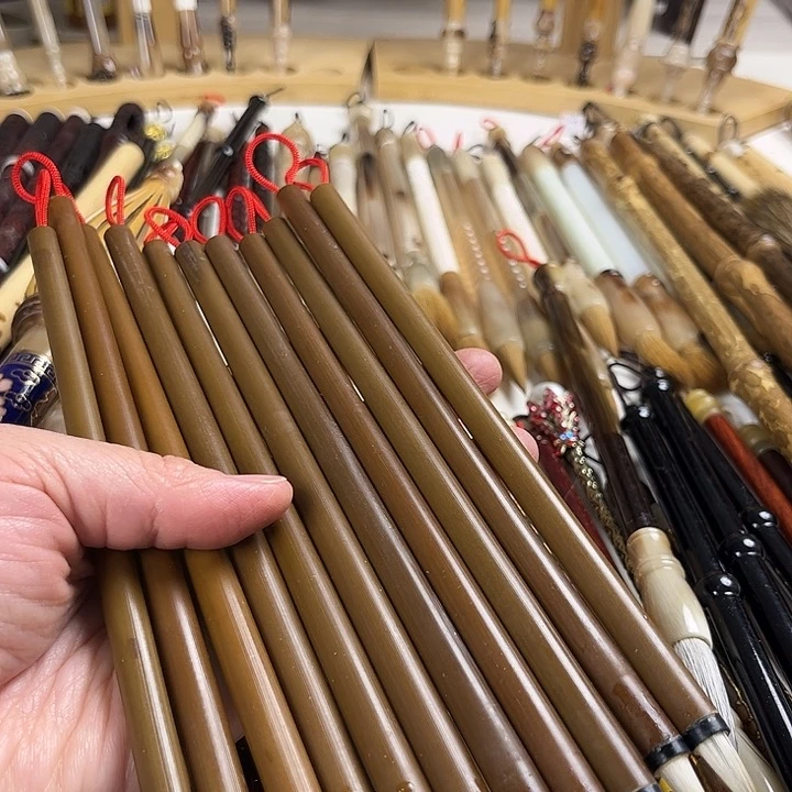 古竹杆狼羊兼毫。三花紫毫。11支小楷