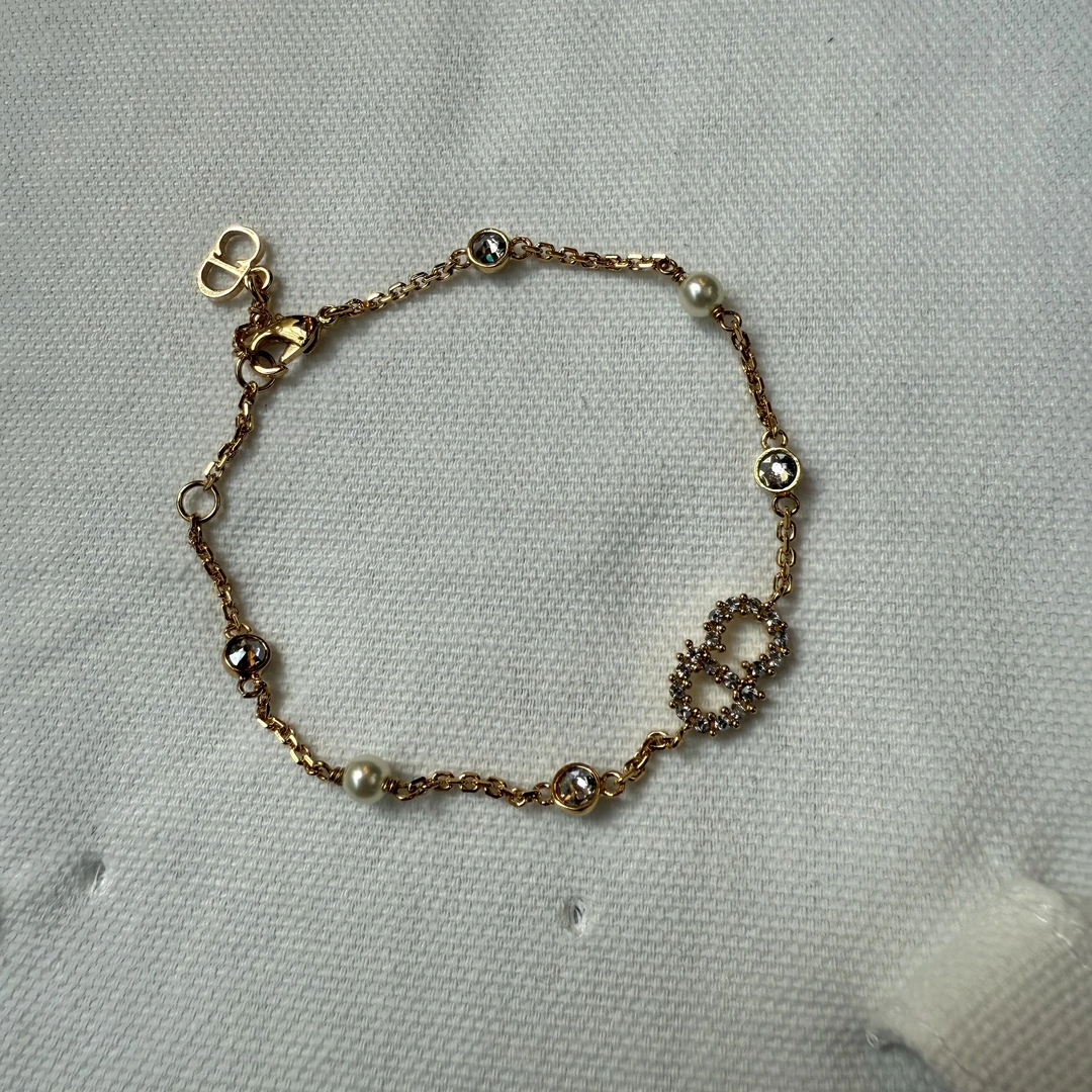 全新未使用 DIOR/迪奥 迪奥 珍珠CD带钻手链