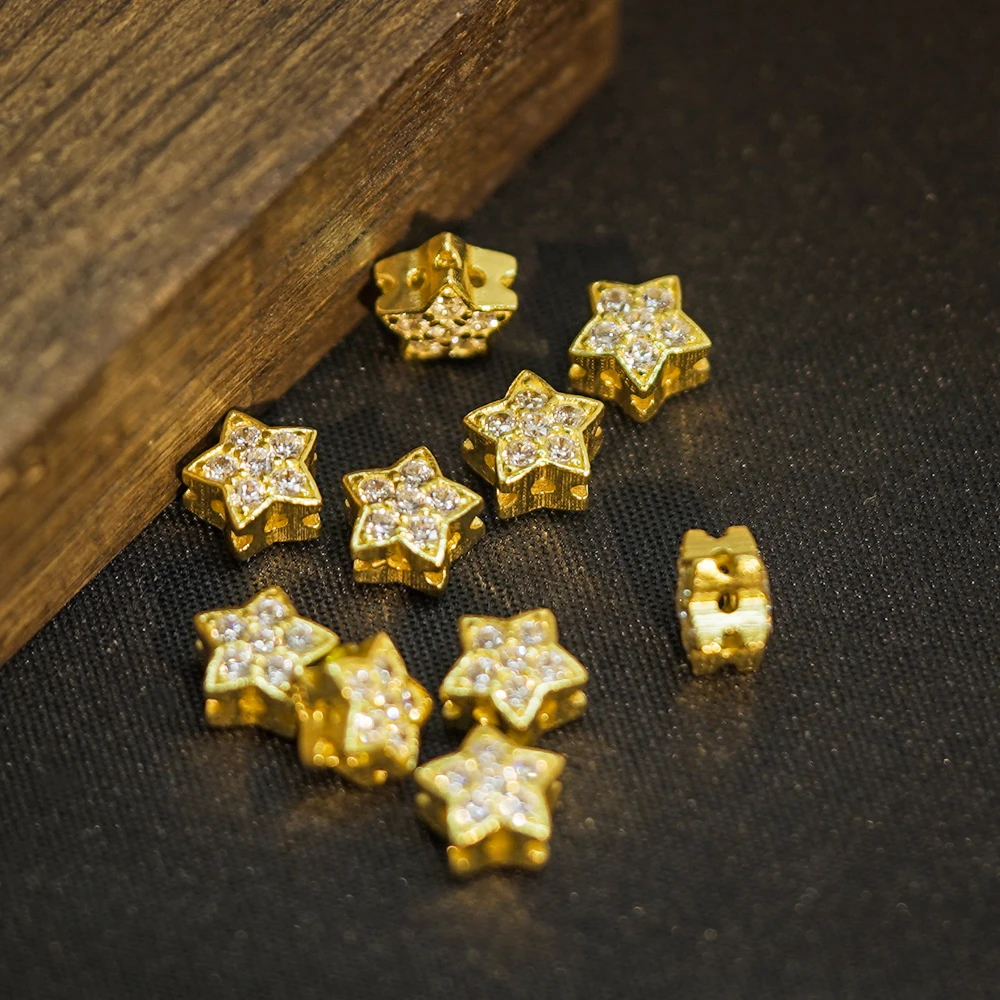 925银银制品 【发1个】S925银 4.2*6.4 B款五角星隔珠  PJ262