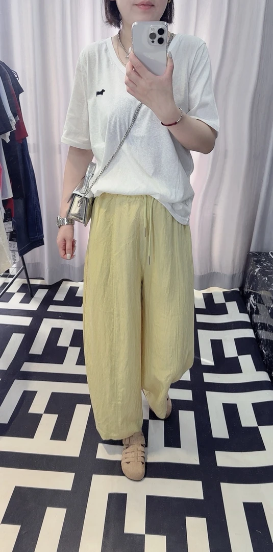 夏季女士冰丝肌理感垂感显瘦百搭风雪花棉半袖洋气百搭清凉舒服